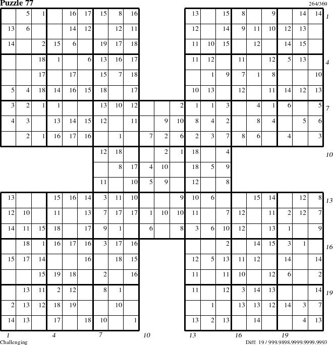 Step-by-Step Instructions for Puzzle 77 with all 19 steps marked