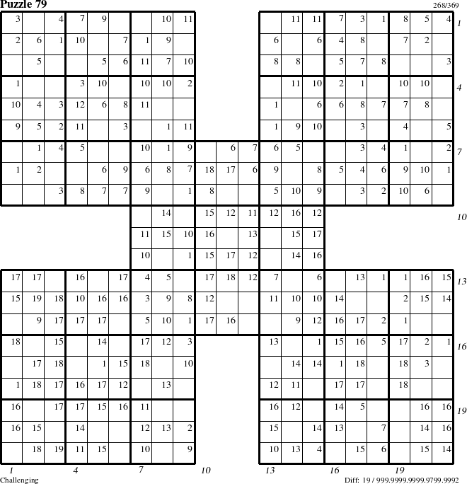 Step-by-Step Instructions for Puzzle 79 with all 19 steps marked