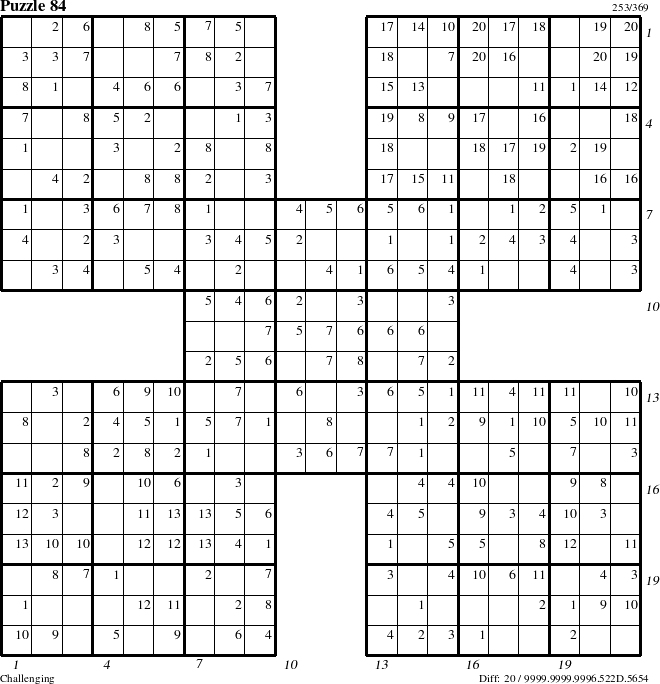 Step-by-Step Instructions for Puzzle 84 with all 20 steps marked