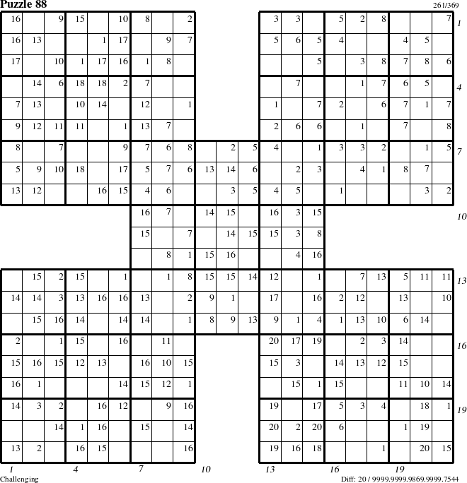 Step-by-Step Instructions for Puzzle 88 with all 20 steps marked