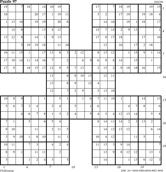 Step-by-Step Instructions for Puzzle 97 with all 20 steps marked