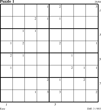 Step-by-Step Instructions for Puzzle 1 with all 3 steps marked