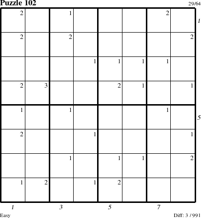 Step-by-Step Instructions for Puzzle 102 with all 3 steps marked