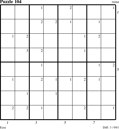 Step-by-Step Instructions for Puzzle 104 with all 3 steps marked