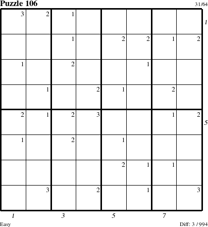 Step-by-Step Instructions for Puzzle 106 with all 3 steps marked