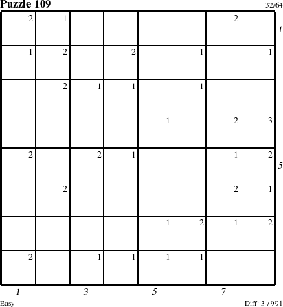 Step-by-Step Instructions for Puzzle 109 with all 3 steps marked