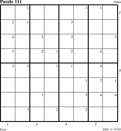 Step-by-Step Instructions for Puzzle 111 with all 4 steps marked