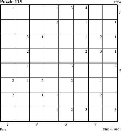 Step-by-Step Instructions for Puzzle 115 with all 4 steps marked