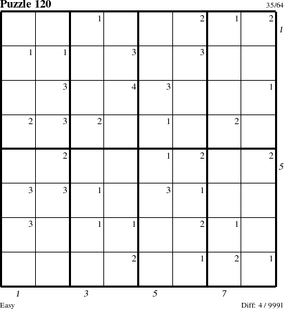 Step-by-Step Instructions for Puzzle 120 with all 4 steps marked