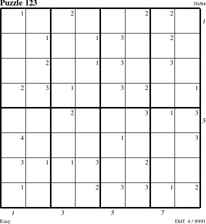 Step-by-Step Instructions for Puzzle 123 with all 4 steps marked