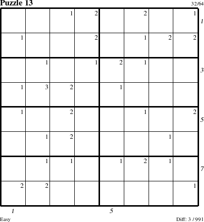 Step-by-Step Instructions for Puzzle 13 with all 3 steps marked