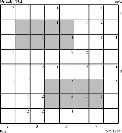 Step-by-Step Instructions for Puzzle 134 with all 3 steps marked