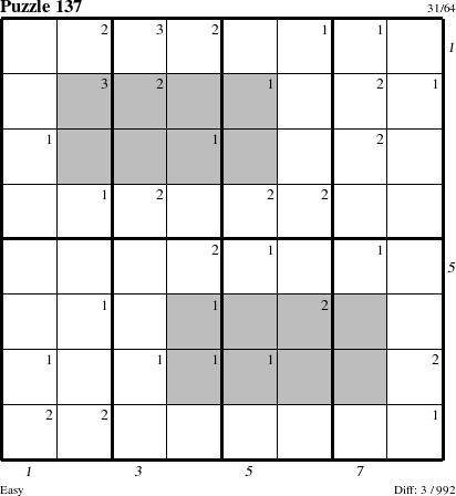 Step-by-Step Instructions for Puzzle 137 with all 3 steps marked