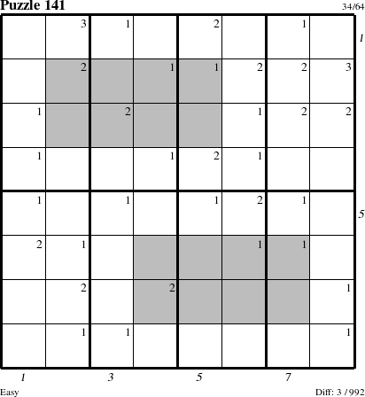 Step-by-Step Instructions for Puzzle 141 with all 3 steps marked