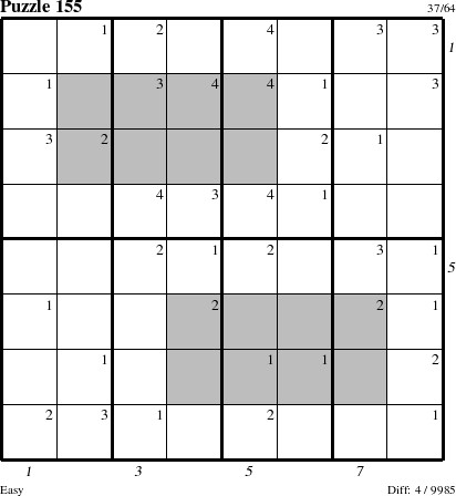 Step-by-Step Instructions for Puzzle 155 with all 4 steps marked