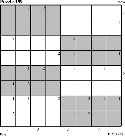 Step-by-Step Instructions for Puzzle 159 with all 3 steps marked