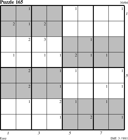 Step-by-Step Instructions for Puzzle 165 with all 3 steps marked