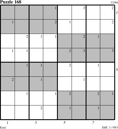 Step-by-Step Instructions for Puzzle 168 with all 3 steps marked