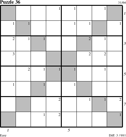 Step-by-Step Instructions for Puzzle 36 with all 3 steps marked