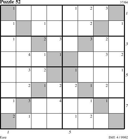 Step-by-Step Instructions for Puzzle 52 with all 4 steps marked