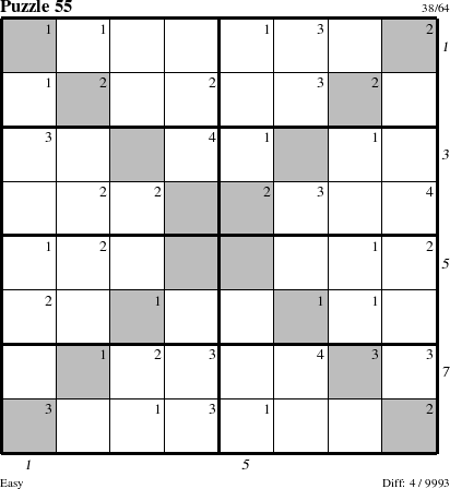 Step-by-Step Instructions for Puzzle 55 with all 4 steps marked