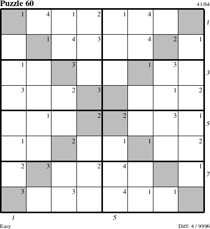 Step-by-Step Instructions for Puzzle 60 with all 4 steps marked