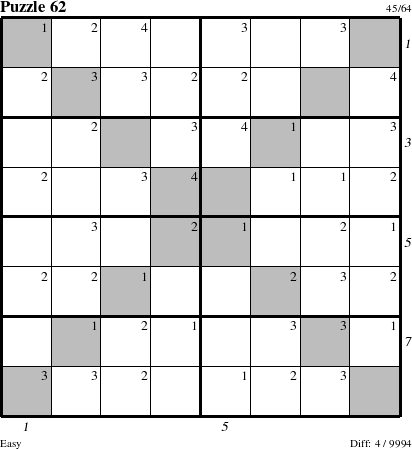 Step-by-Step Instructions for Puzzle 62 with all 4 steps marked