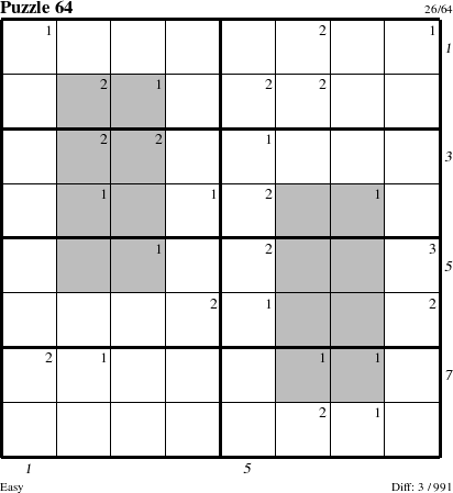 Step-by-Step Instructions for Puzzle 64 with all 3 steps marked