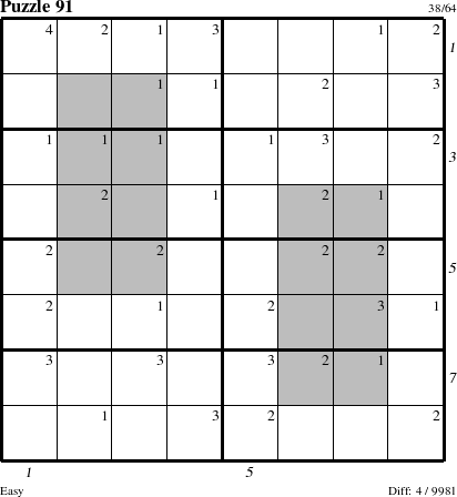 Step-by-Step Instructions for Puzzle 91 with all 4 steps marked