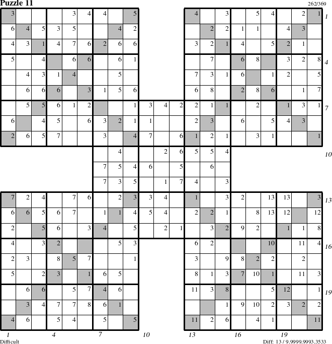 Step-by-Step Instructions for Puzzle 11 with all 13 steps marked