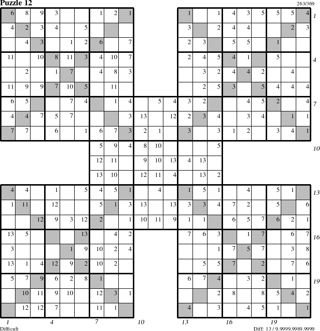 Step-by-Step Instructions for Puzzle 12 with all 13 steps marked