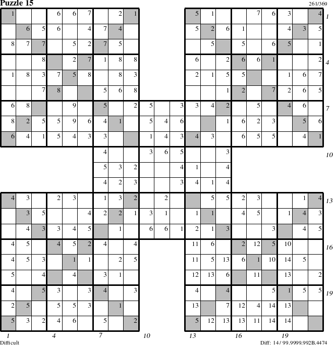 Step-by-Step Instructions for Puzzle 15 with all 14 steps marked