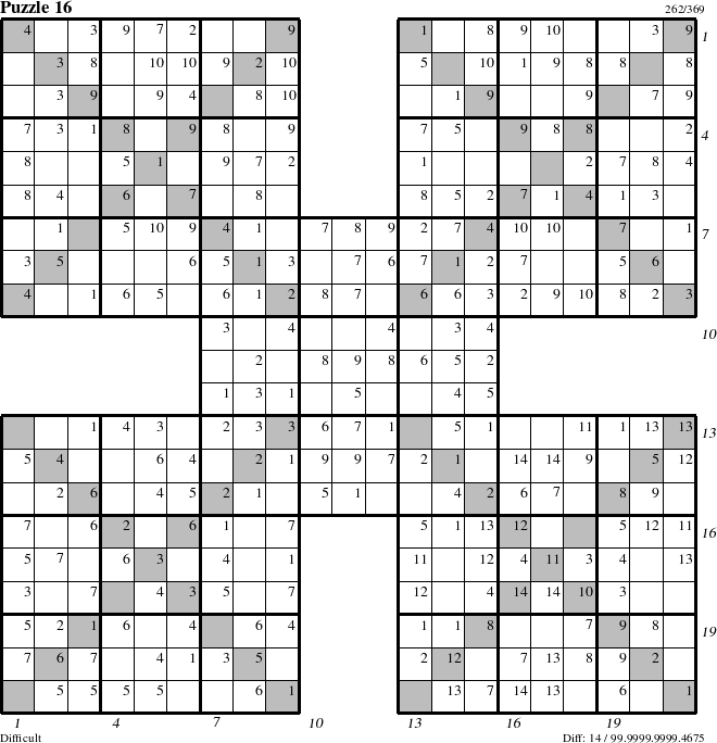 Step-by-Step Instructions for Puzzle 16 with all 14 steps marked