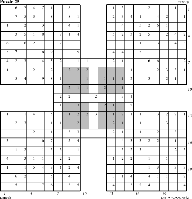 Step-by-Step Instructions for Puzzle 25 with all 9 steps marked