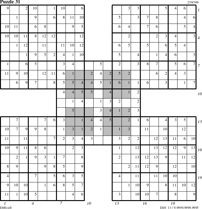 Step-by-Step Instructions for Puzzle 31 with all 13 steps marked