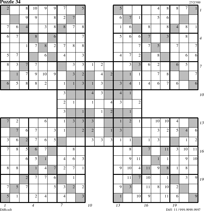 Step-by-Step Instructions for Puzzle 34 with all 11 steps marked