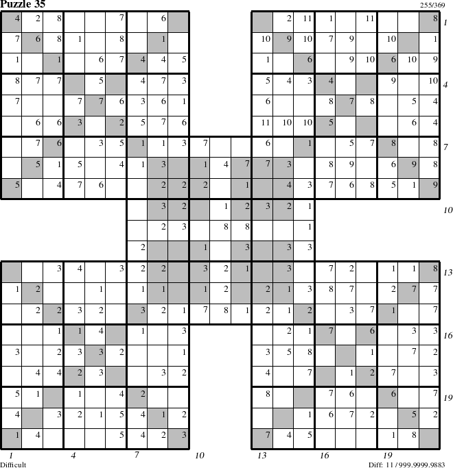 Step-by-Step Instructions for Puzzle 35 with all 11 steps marked