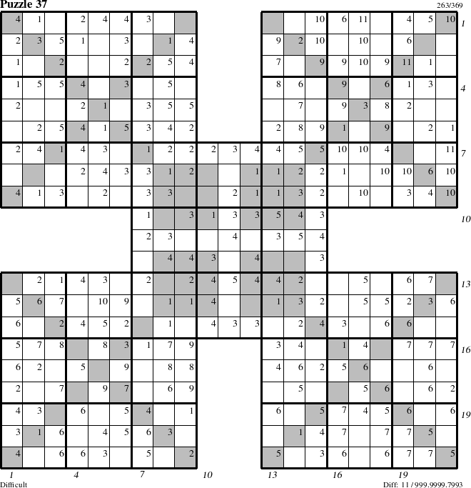 Step-by-Step Instructions for Puzzle 37 with all 11 steps marked