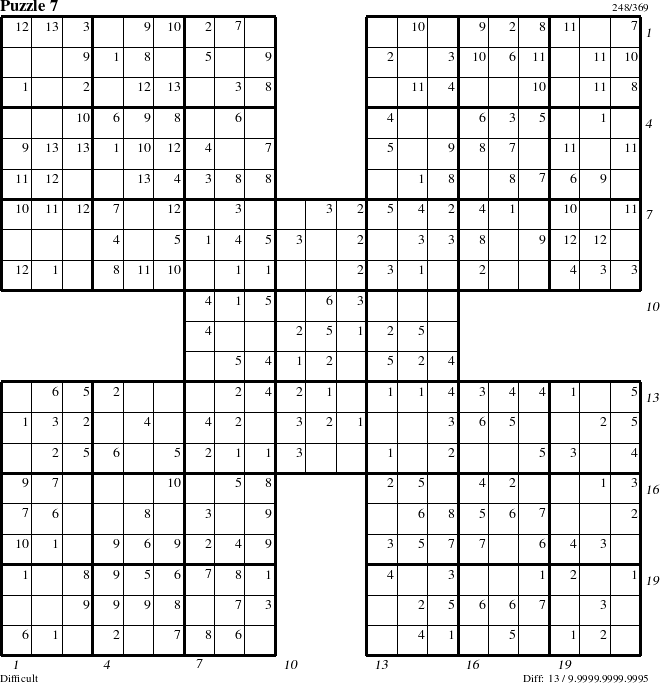 Step-by-Step Instructions for Puzzle 7 with all 13 steps marked