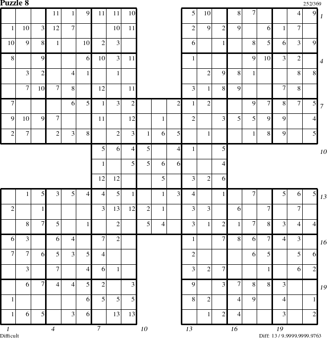 Step-by-Step Instructions for Puzzle 8 with all 13 steps marked