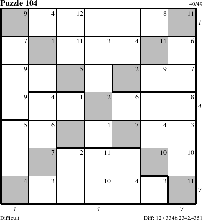 Step-by-Step Instructions for Puzzle 104 with all 12 steps marked