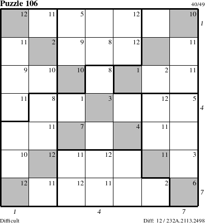 Step-by-Step Instructions for Puzzle 106 with all 12 steps marked