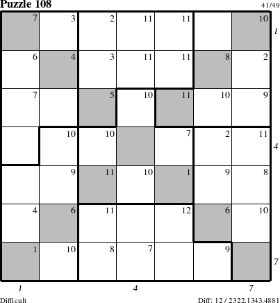 Step-by-Step Instructions for Puzzle 108 with all 12 steps marked