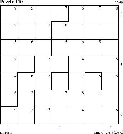 Step-by-Step Instructions for Puzzle 110 with all 9 steps marked