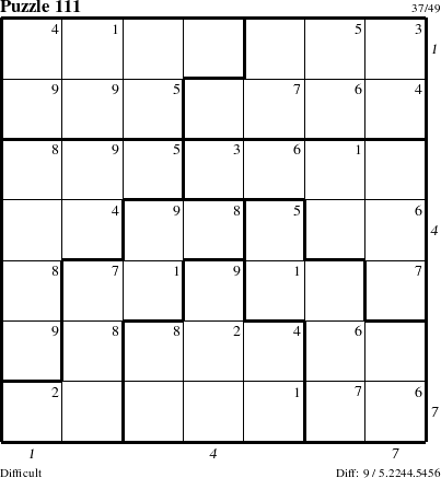 Step-by-Step Instructions for Puzzle 111 with all 9 steps marked