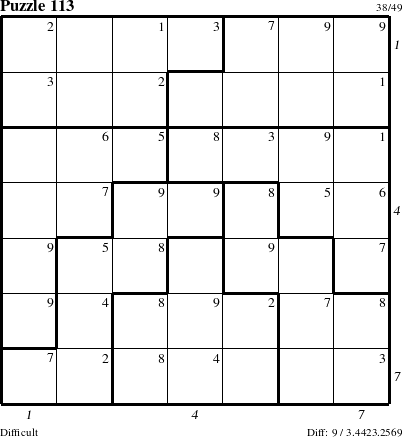 Step-by-Step Instructions for Puzzle 113 with all 9 steps marked