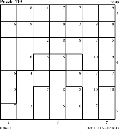 Step-by-Step Instructions for Puzzle 119 with all 10 steps marked