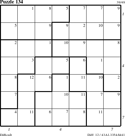 Step-by-Step Instructions for Puzzle 134 with all 12 steps marked