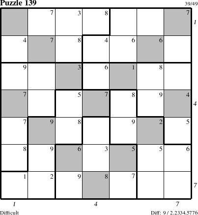 Step-by-Step Instructions for Puzzle 139 with all 9 steps marked