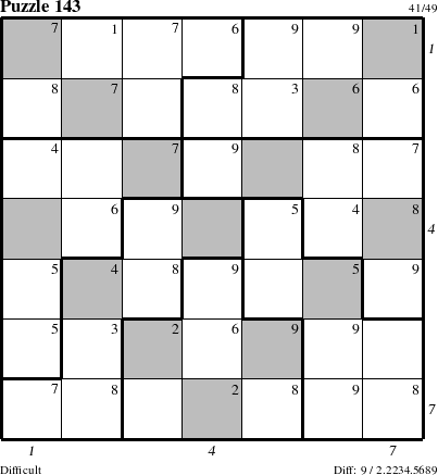 Step-by-Step Instructions for Puzzle 143 with all 9 steps marked